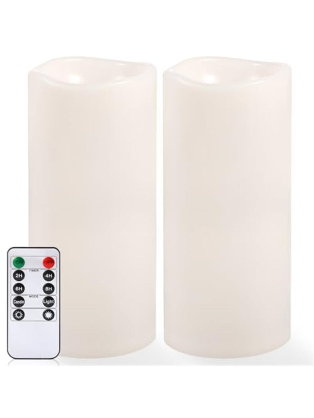 Large Outdoor Flameless Candles 12" x 5"-Waterproof LED Pillar Flickering Candle
